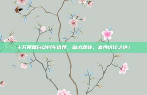 十万预算自动挡车推荐，省心驾驶，高性价比之选！