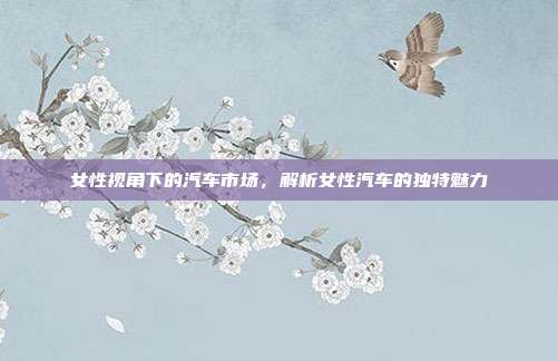 女性视角下的汽车市场，解析女性汽车的独特魅力