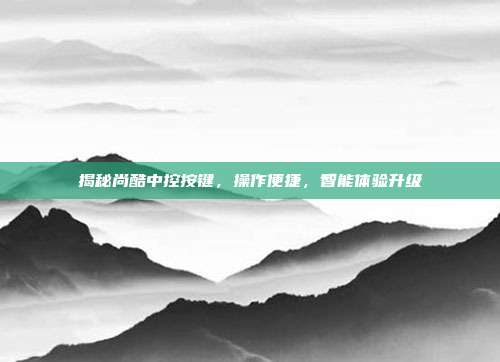 揭秘尚酷中控按键，操作便捷，智能体验升级