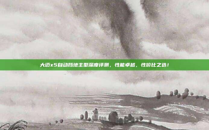 大迈x5自动挡地主型深度评测，性能卓越，性价比之选！
