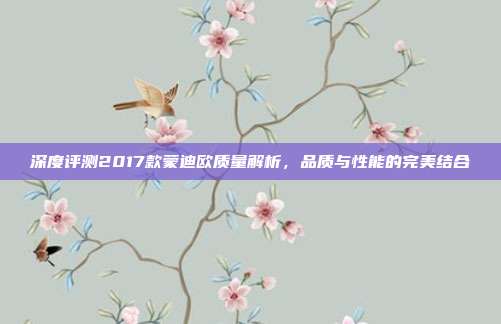 深度评测2017款蒙迪欧质量解析，品质与性能的完美结合