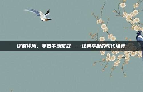 深度评测，丰田手动花冠——经典车型的现代诠释