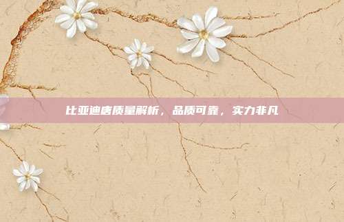 比亚迪唐质量解析，品质可靠，实力非凡