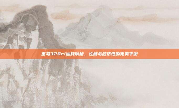宝马320ci油耗解析，性能与经济性的完美平衡