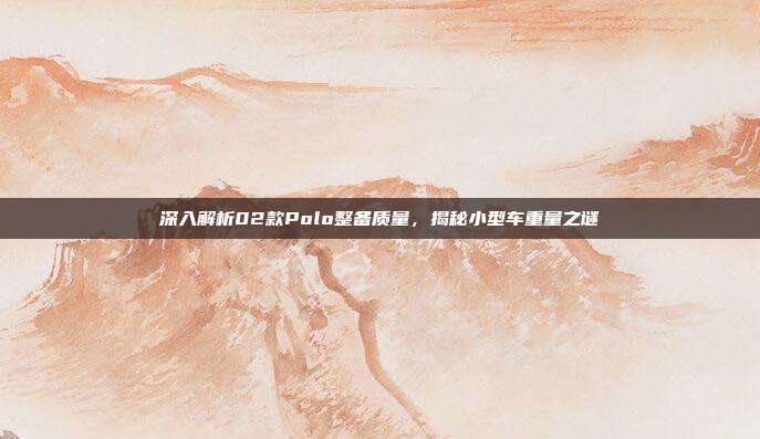 深入解析02款Polo整备质量，揭秘小型车重量之谜