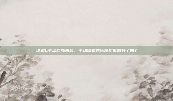 途观L手动档版来袭，手动驾驶的乐趣你准备好了吗？