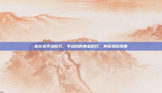 高尔夫手动百万，手动挡的黄金时代，再掀操控风潮