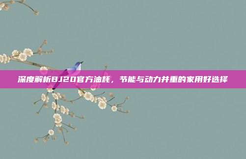 深度解析BJ20官方油耗，节能与动力并重的家用好选择