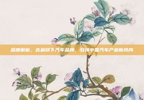 深度解析，吉利旗下汽车品牌，引领中国汽车产业新风尚