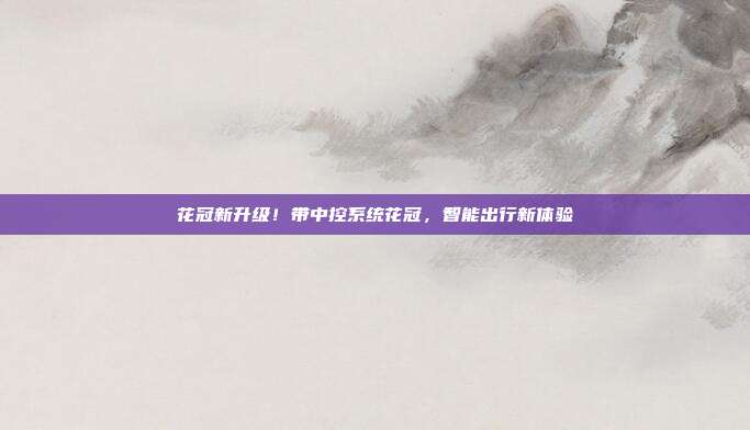 花冠新升级！带中控系统花冠，智能出行新体验