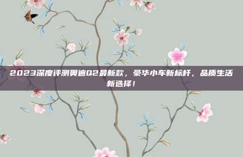 2023深度评测奥迪Q2最新款，豪华小车新标杆，品质生活新选择！