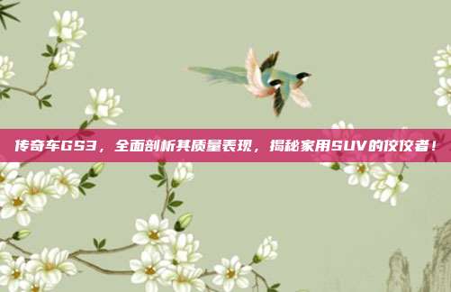 传奇车GS3，全面剖析其质量表现，揭秘家用SUV的佼佼者！