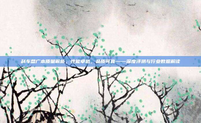 刹车盘广本质量解析，性能卓越，品质可靠——深度评测与行业数据解读