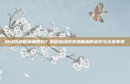 自动挡波箱油通用吗？揭秘自动挡变速箱油的选择与注意事项