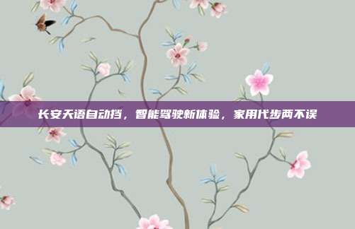 长安天语自动挡，智能驾驶新体验，家用代步两不误