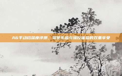 A6手动档深度评测，驾驶乐趣与操控体验的双重享受