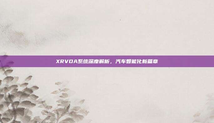 XRVDA系统深度解析，汽车智能化新篇章