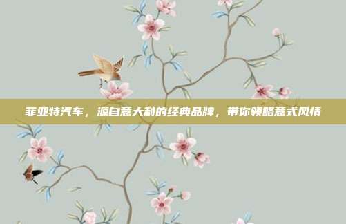 菲亚特汽车，源自意大利的经典品牌，带你领略意式风情