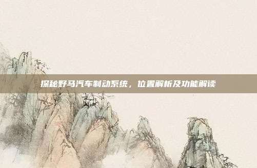 探秘野马汽车制动系统，位置解析及功能解读