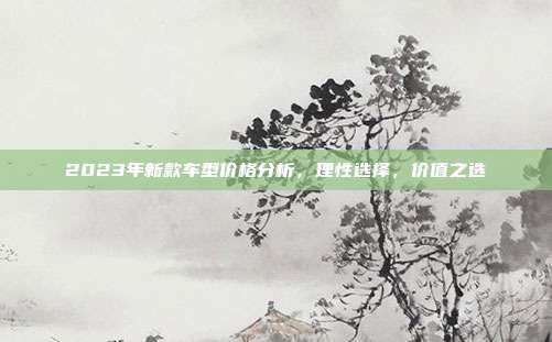 2023年新款车型价格分析，理性选择，价值之选