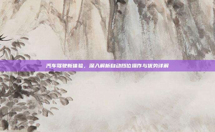 汽车驾驶新体验，深入解析自动挡位操作与优势详解