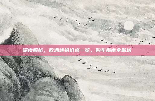 深度解析，欧洲途锐价格一览，购车指南全解析