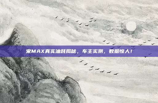 宋MAX真实油耗揭秘，车主实测，数据惊人！