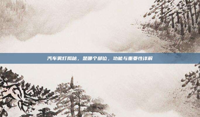 汽车雾灯揭秘，是哪个部位，功能与重要性详解