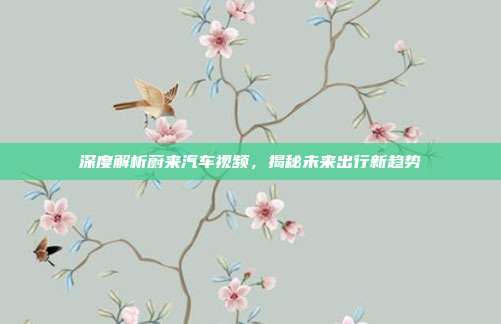 深度解析蔚来汽车视频，揭秘未来出行新趋势