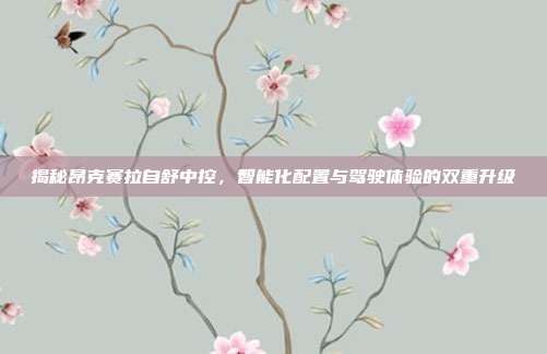 揭秘昂克赛拉自舒中控，智能化配置与驾驶体验的双重升级