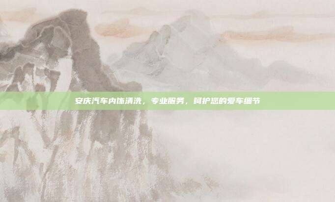 安庆汽车内饰清洗，专业服务，呵护您的爱车细节