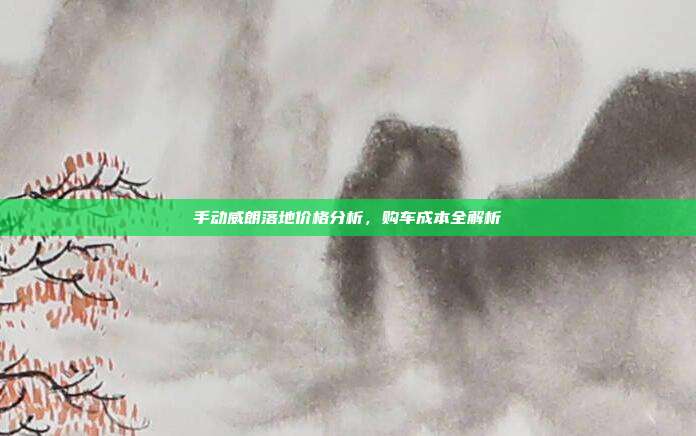 手动威朗落地价格分析，购车成本全解析