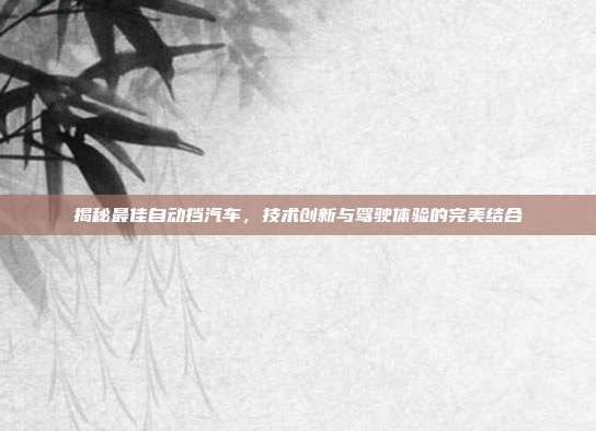 揭秘最佳自动挡汽车，技术创新与驾驶体验的完美结合