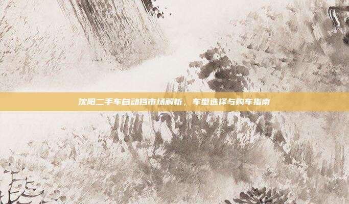 沈阳二手车自动挡市场解析，车型选择与购车指南