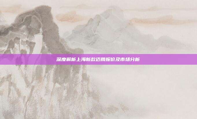 深度解析上海新款迈腾报价及市场分析