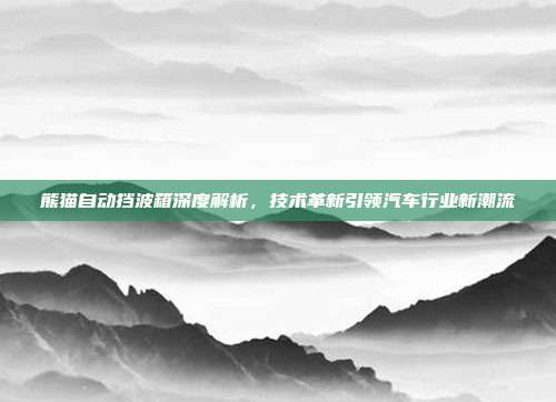 熊猫自动挡波箱深度解析，技术革新引领汽车行业新潮流