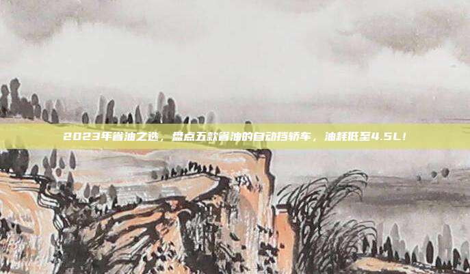 2023年省油之选，盘点五款省油的自动挡轿车，油耗低至4.5L！