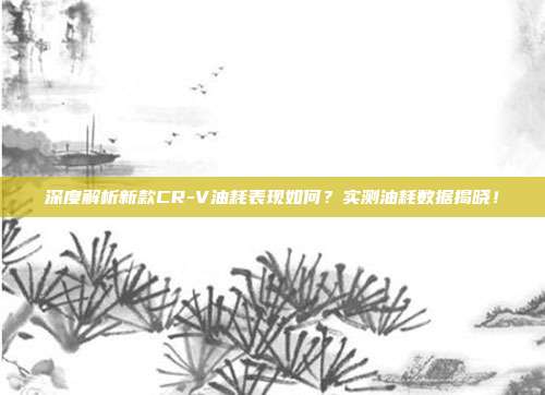 深度解析新款CR-V油耗表现如何？实测油耗数据揭晓！