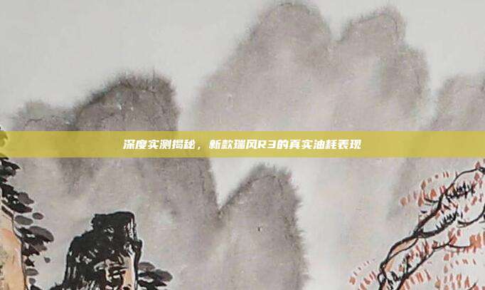 深度实测揭秘，新款瑞风R3的真实油耗表现