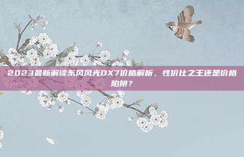 2023最新解读东风风光DX7价格解析，性价比之王还是价格陷阱？