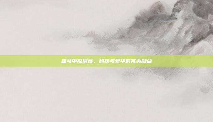 宝马中控屏幕，科技与豪华的完美融合