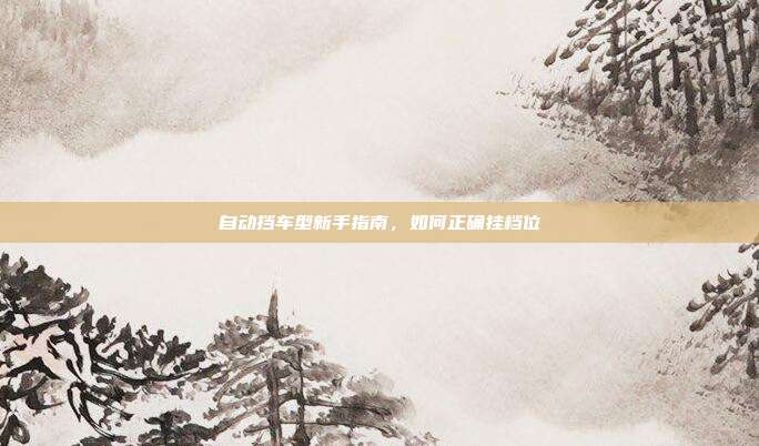 自动挡车型新手指南，如何正确挂档位