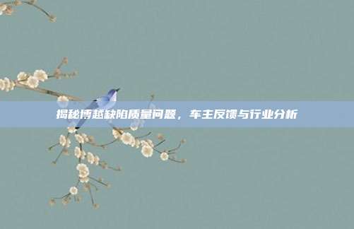 揭秘博越缺陷质量问题，车主反馈与行业分析
