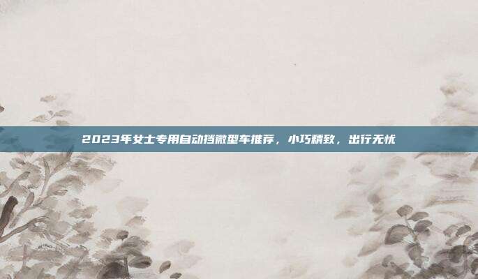2023年女士专用自动挡微型车推荐，小巧精致，出行无忧