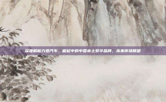 深度解析力亚汽车，崛起中的中国本土豪华品牌，未来市场展望