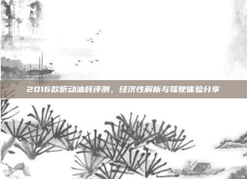 2016款昕动油耗评测，经济性解析与驾驶体验分享
