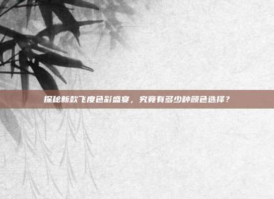 探秘新款飞度色彩盛宴，究竟有多少种颜色选择？