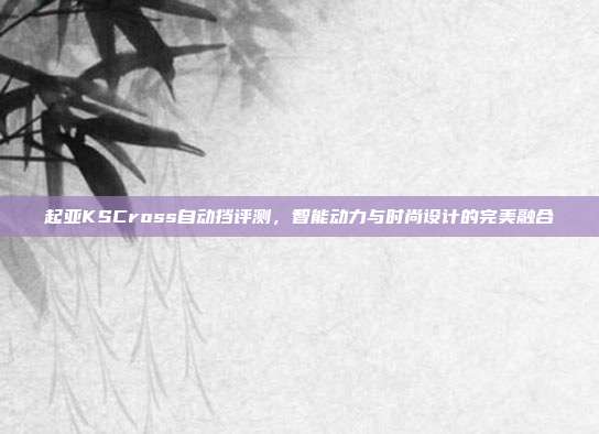 起亚KSCross自动挡评测，智能动力与时尚设计的完美融合