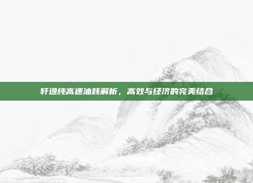 轩逸纯高速油耗解析，高效与经济的完美结合