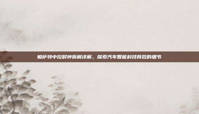 帕萨特中控时钟拆解详解，探索汽车智能科技背后的细节
